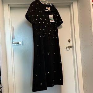 Black mini Michael Kors dress with golden buttons